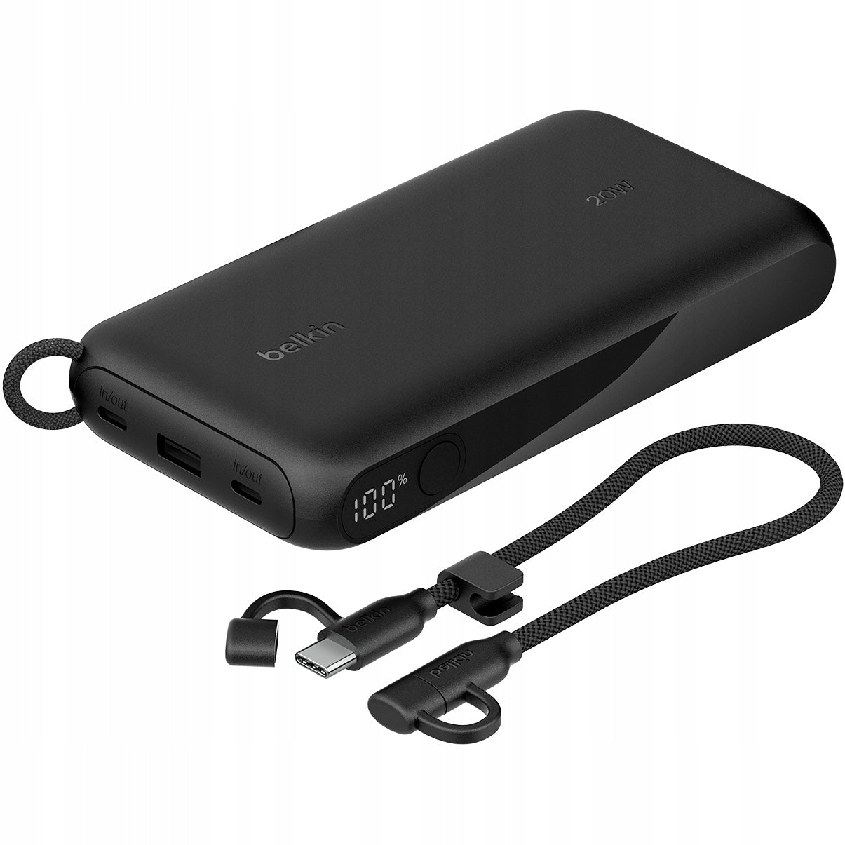 Belkin Power Bank 20K 20W, 20000 mAh battery + USB-C cable, with display Packaging status original