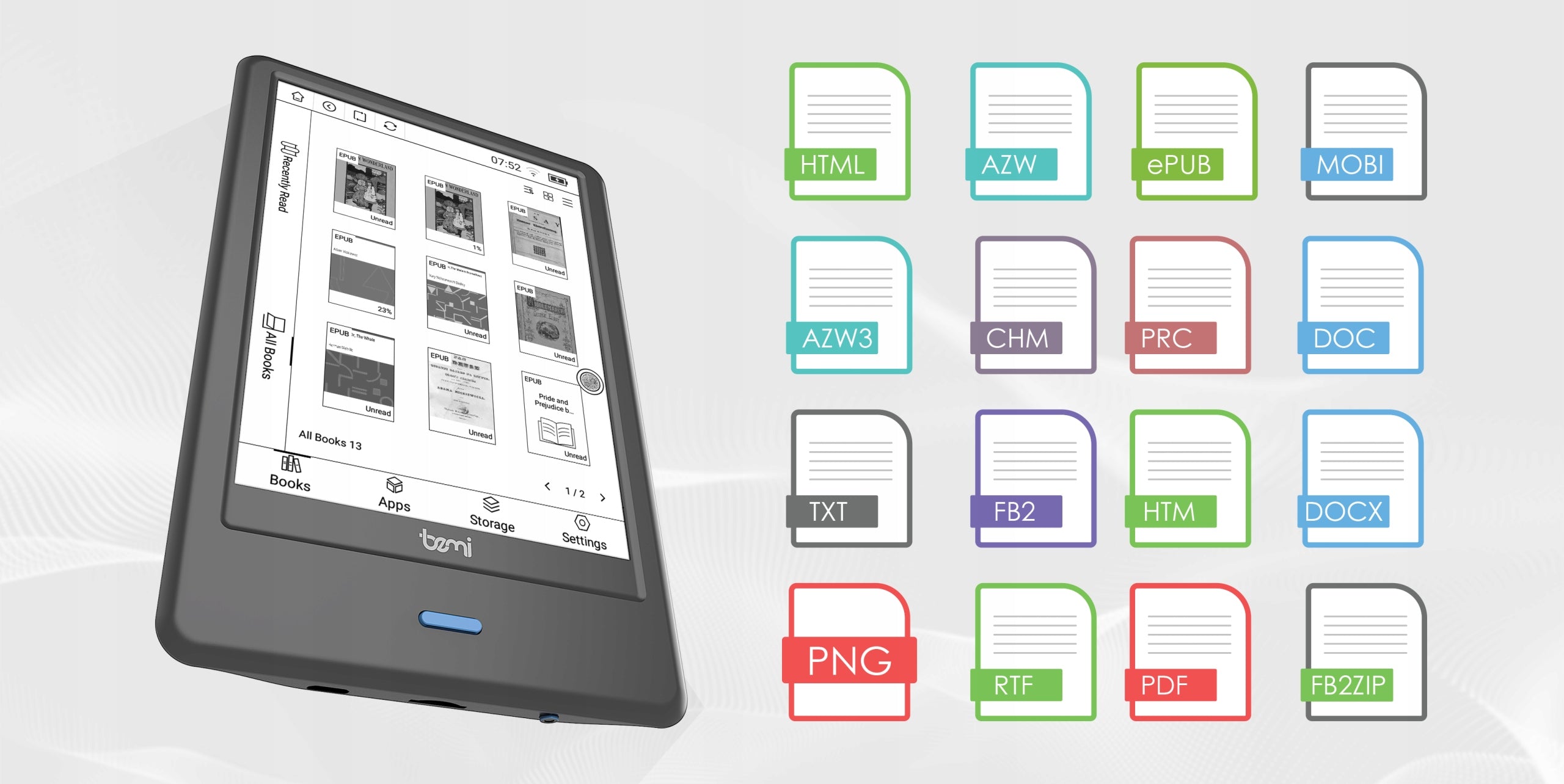 Bemi Cognita Tab6 reader, 6" 32GB wifi BT smartLED android Legimi EmpikGo Manufacturer code BRCT6BB