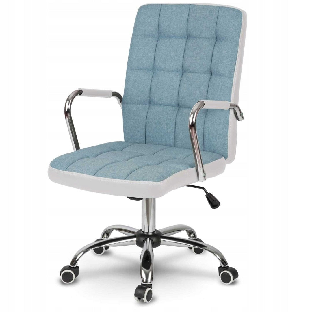 Benton Fabric Office Chair Blue and White Packaging status original
