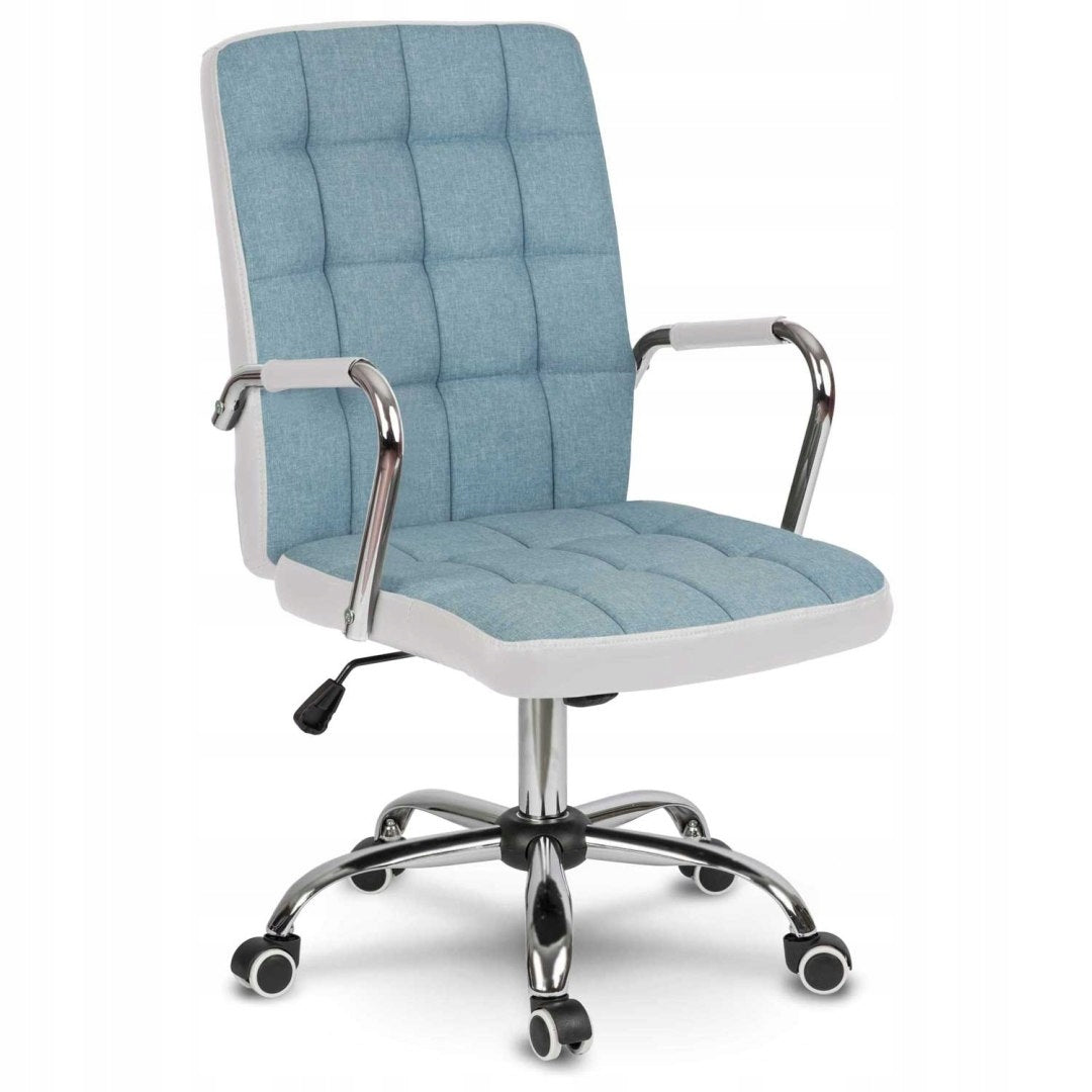 Benton Fabric Office Chair Blue and White