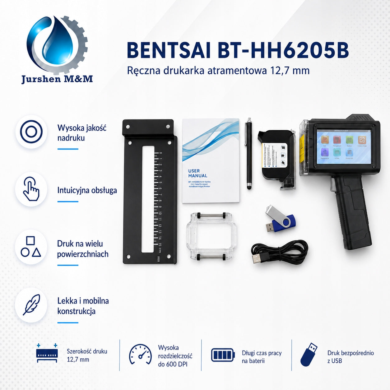 Bentsai BT-HH6205B 12,7 mm Hand Inkjet Printer + Freebie Ink Packaging status original
