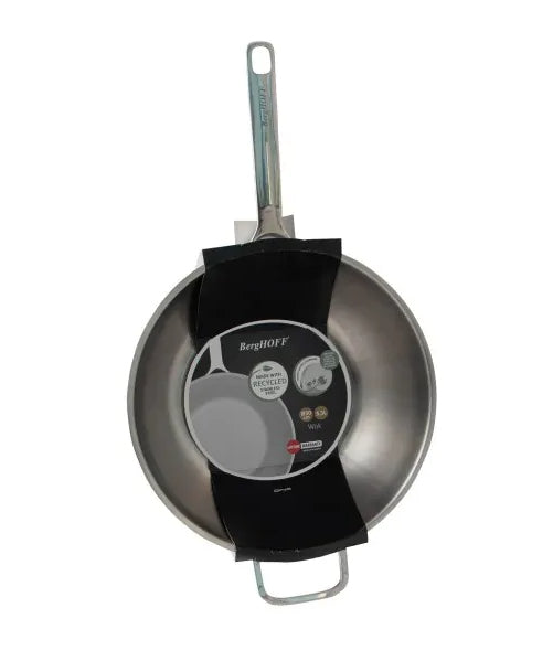 BergHOFF STAINLESS STEEL DEEP WOK PAN GLOSS SOLID HELIX 30CM EAN (GTIN) 5413821379074
