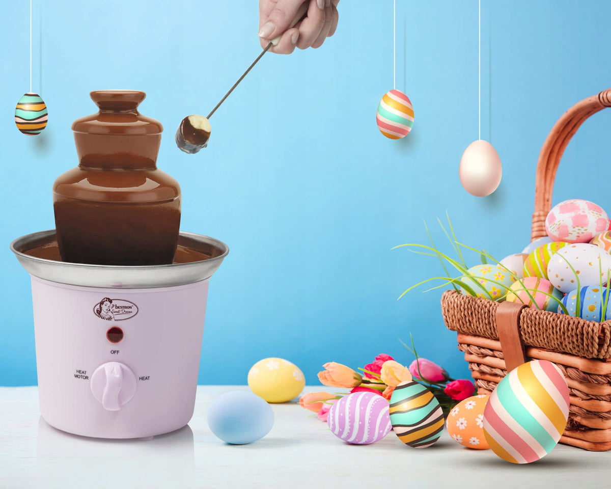 Bestron ACF300P chocolate fountain 3 levels 60W pink Dominant color pink