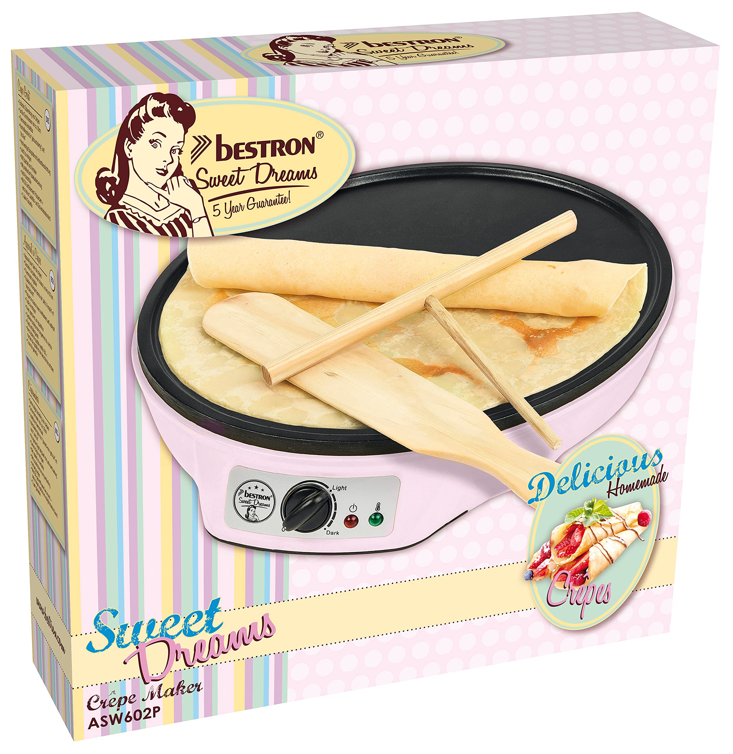 Bestron ASW602P Pancake machine, Crepe Power rating 1000 W