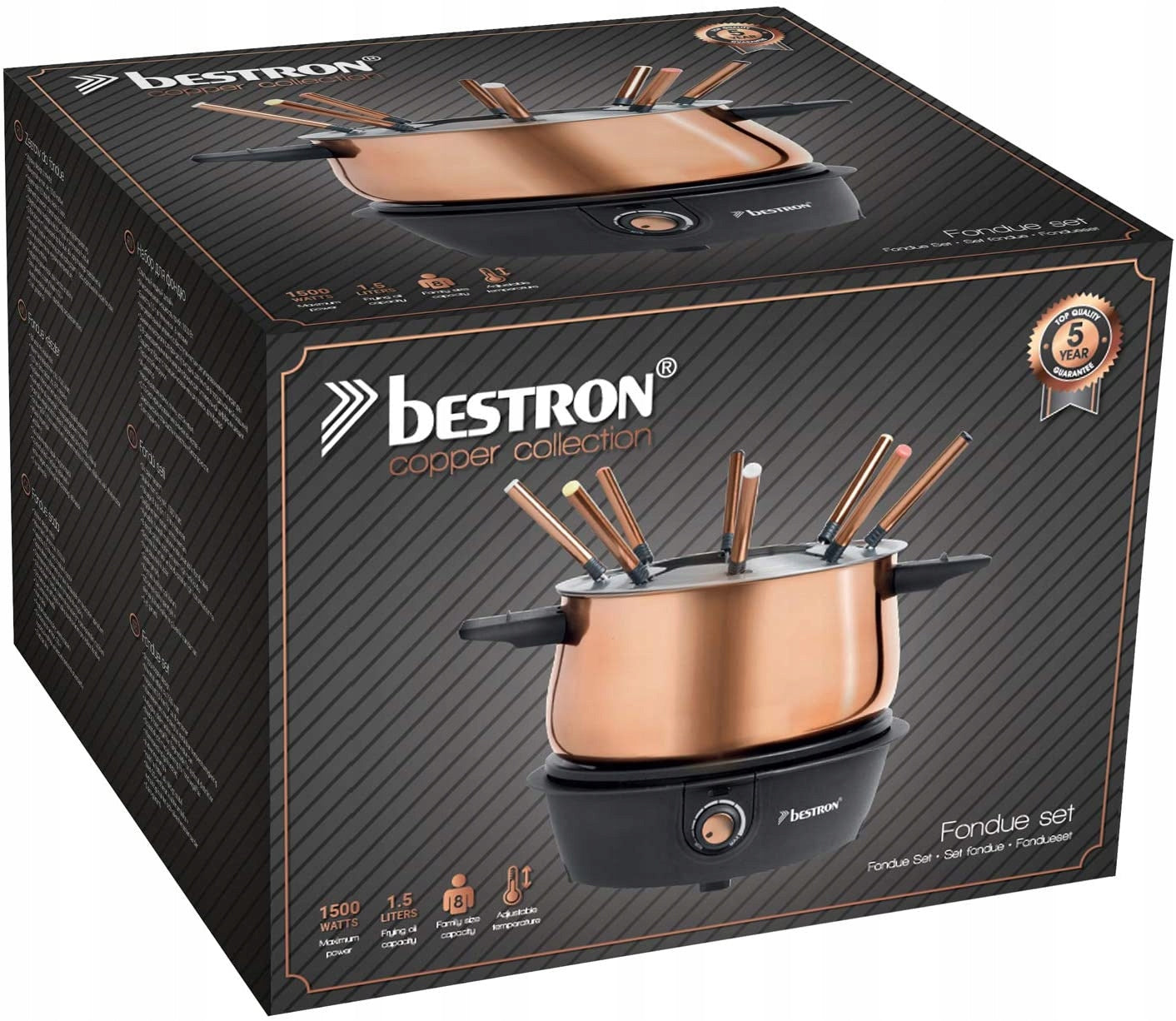 Bestron Electric fondue set for up to 8 people. Capacity 1.5 l