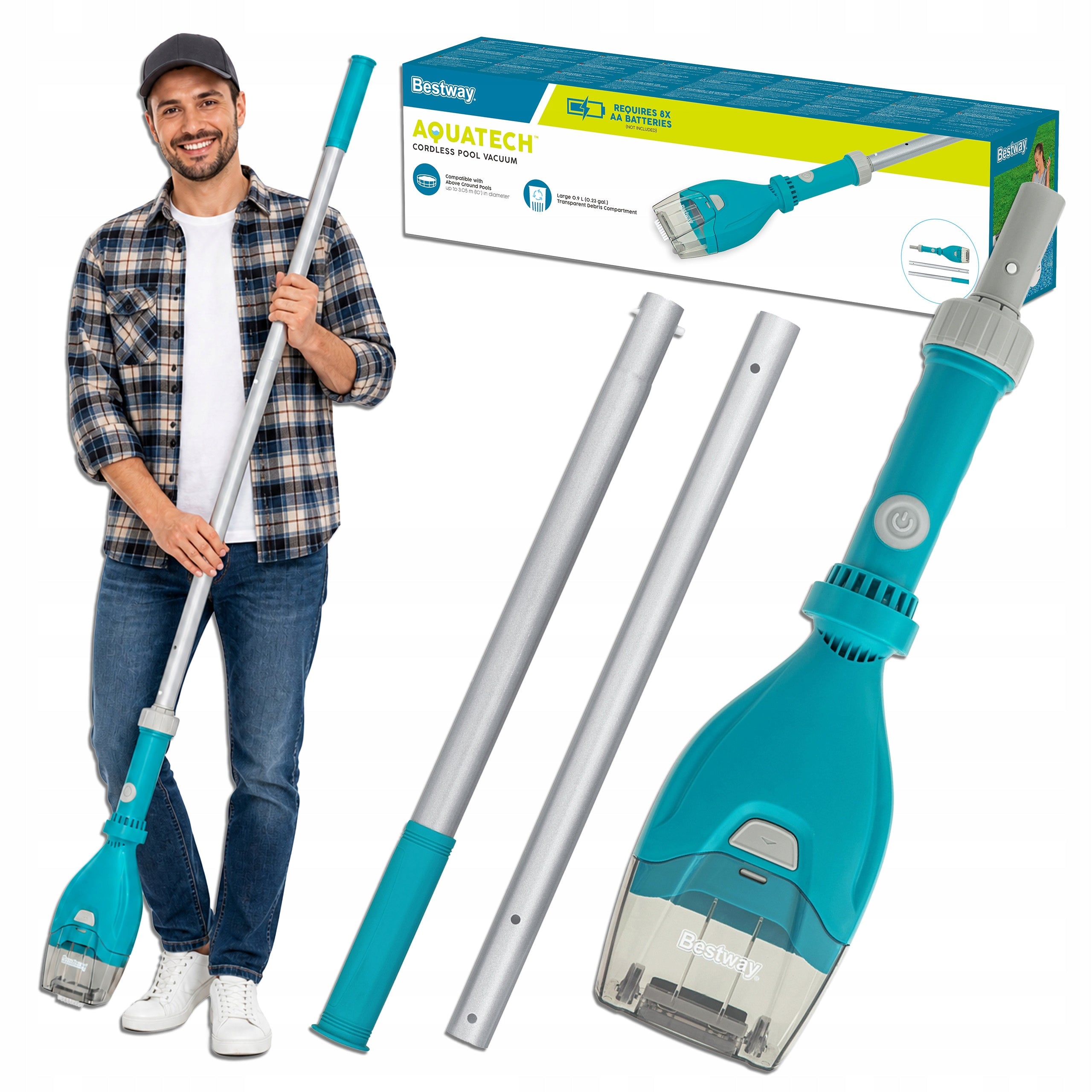 Bestway 58770 AquaTech Cordless Pool Cleaner Power 2 W