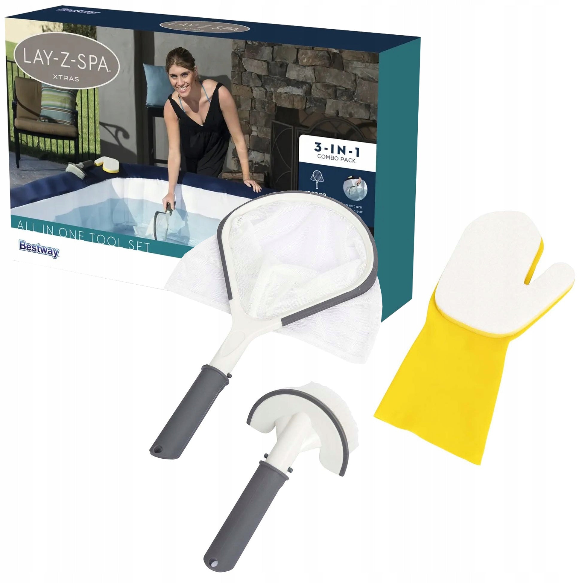 Bestway 60310 Spa Cleaning Kit Pool Mesh Brush Sponge