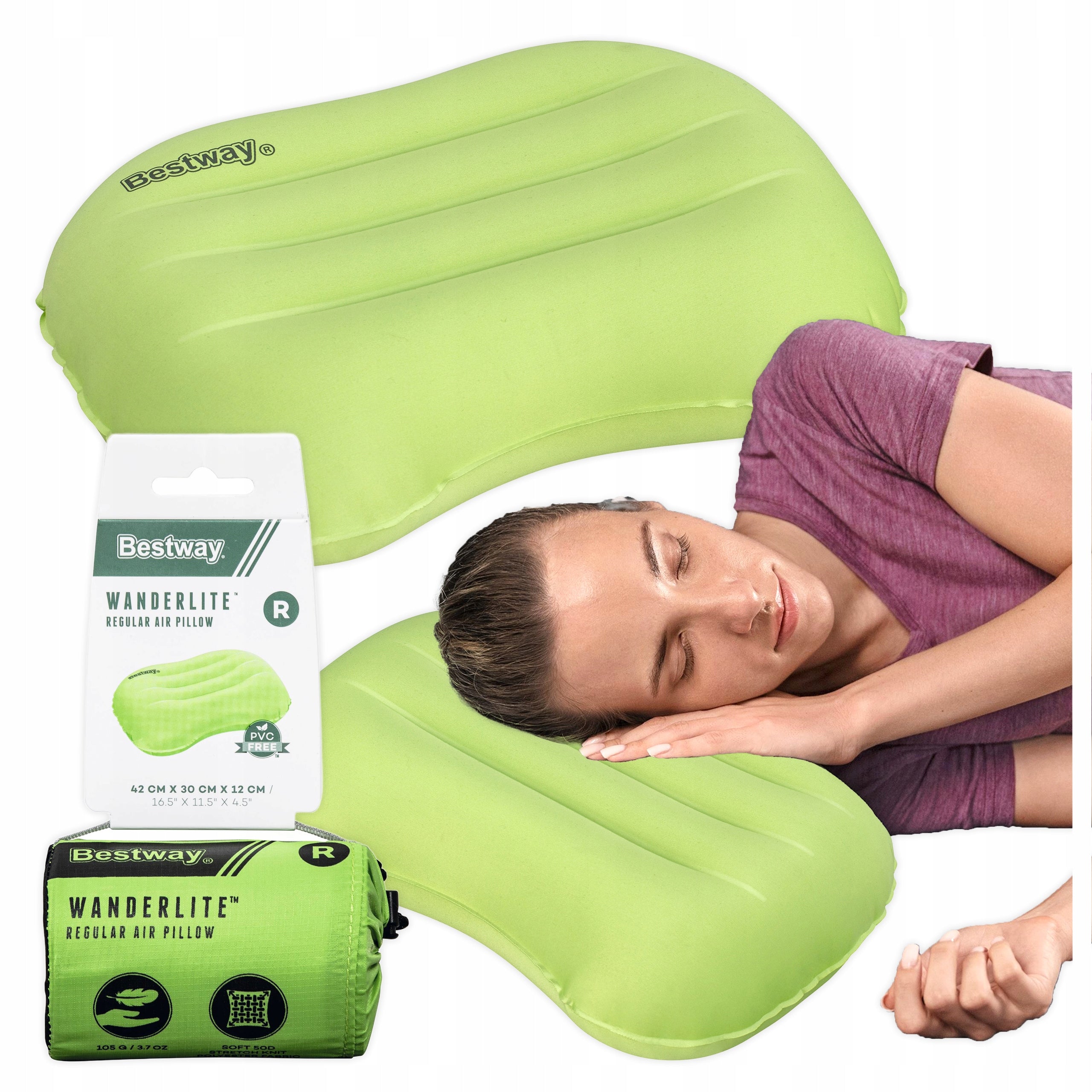 Bestway Inflatable Hiking Pillow WanderLite 42cm x 30cm 69624 Model 69624