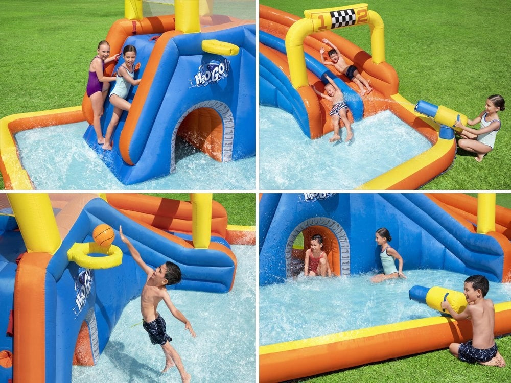 Bestway huge WATER PLAYGROUND 551x502x265cm slide wall 53377 Series SUPER SPEEDWAY MEGA WATER PARK