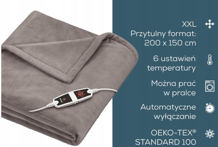 Beurer HD 150 XXL Taupe heating blanket, electric blanket, 200 x 150 cm #ST Medical device no