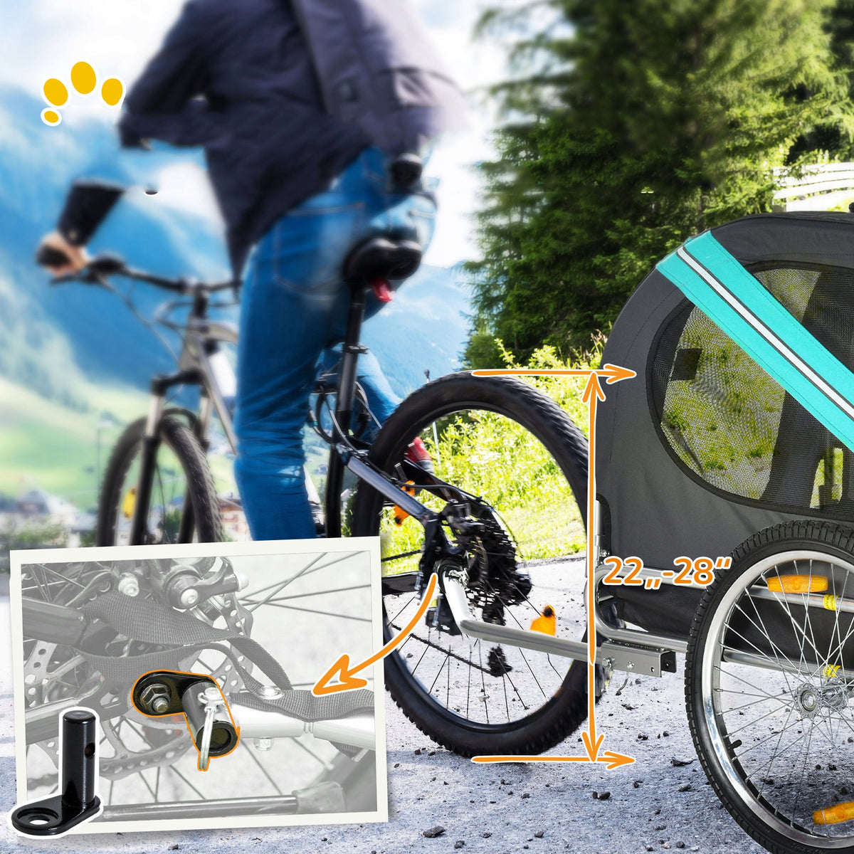 Bicycle Trailer for Animal Dog Cat for Transport Bike,Oxford Manufacturer code T3323P313474