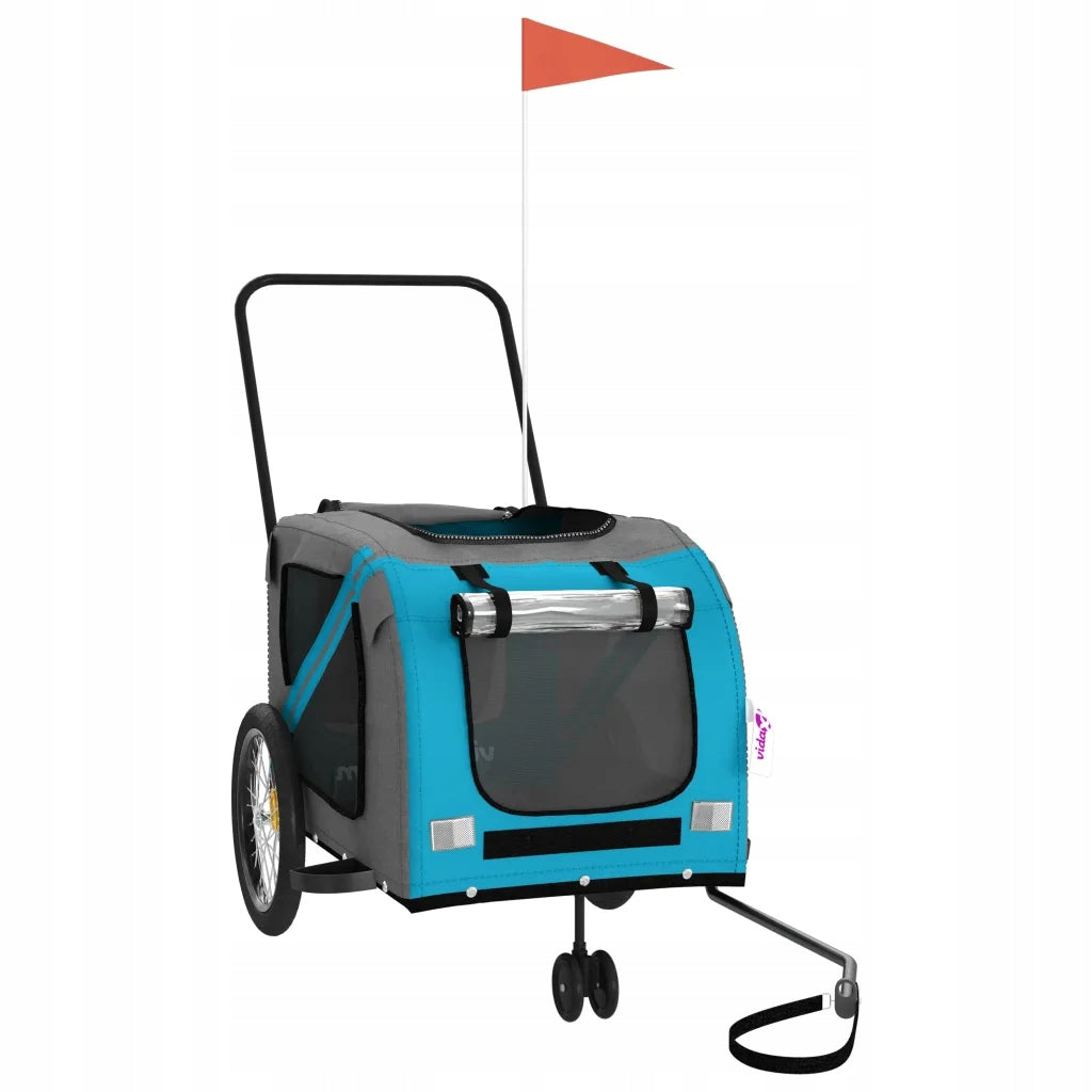 Bicycle trailer for pets, blue-grey, 134x68x72 cm, iron Manufacturer code G0270101