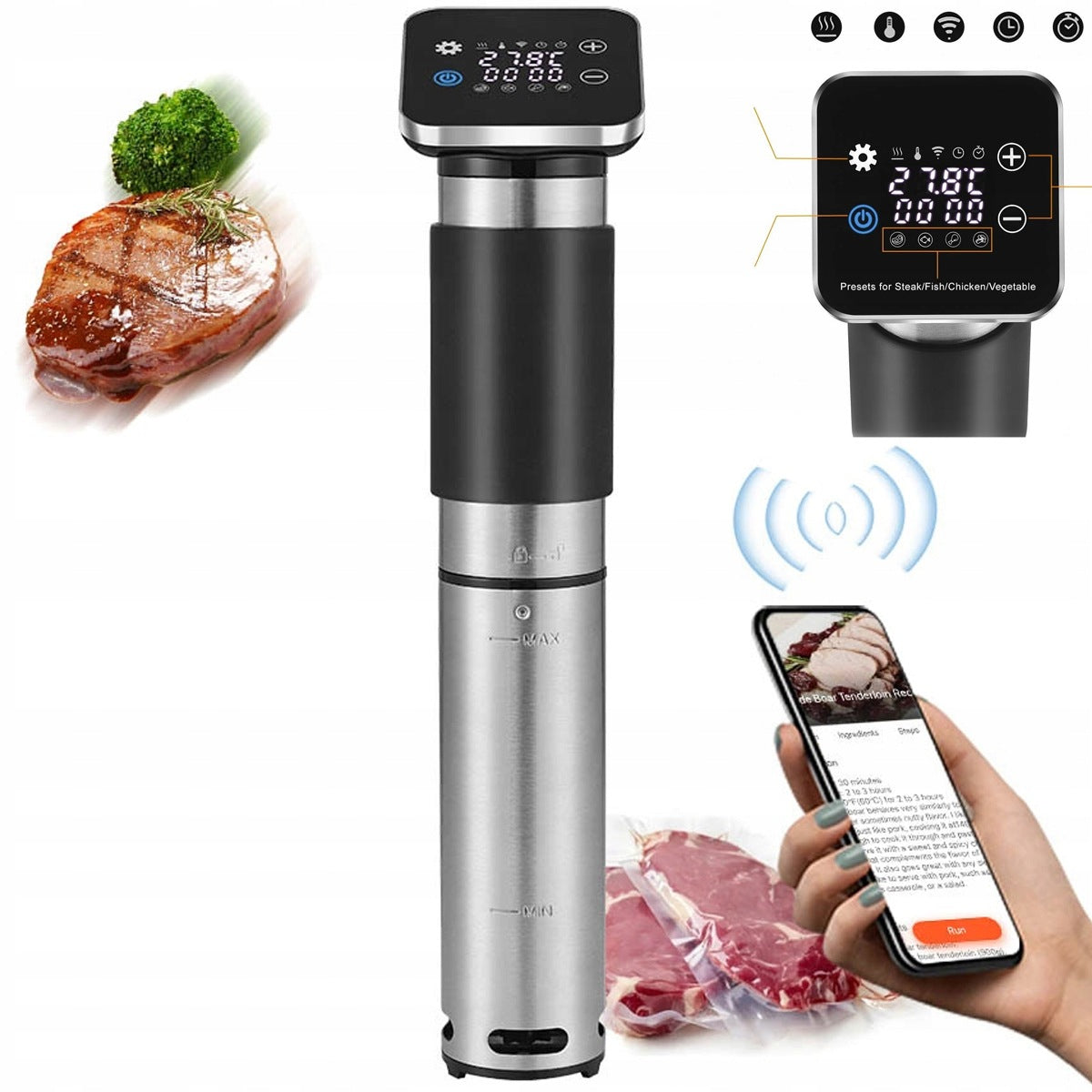 BioloMix Sous Vide Stainless Steel WiFi Smart APP Control SV-9008