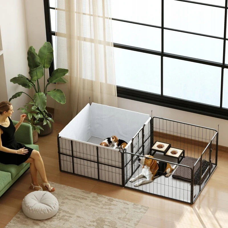Birth cage for puppies, playpen chest with 7 panels, 2 zones Packaging status original