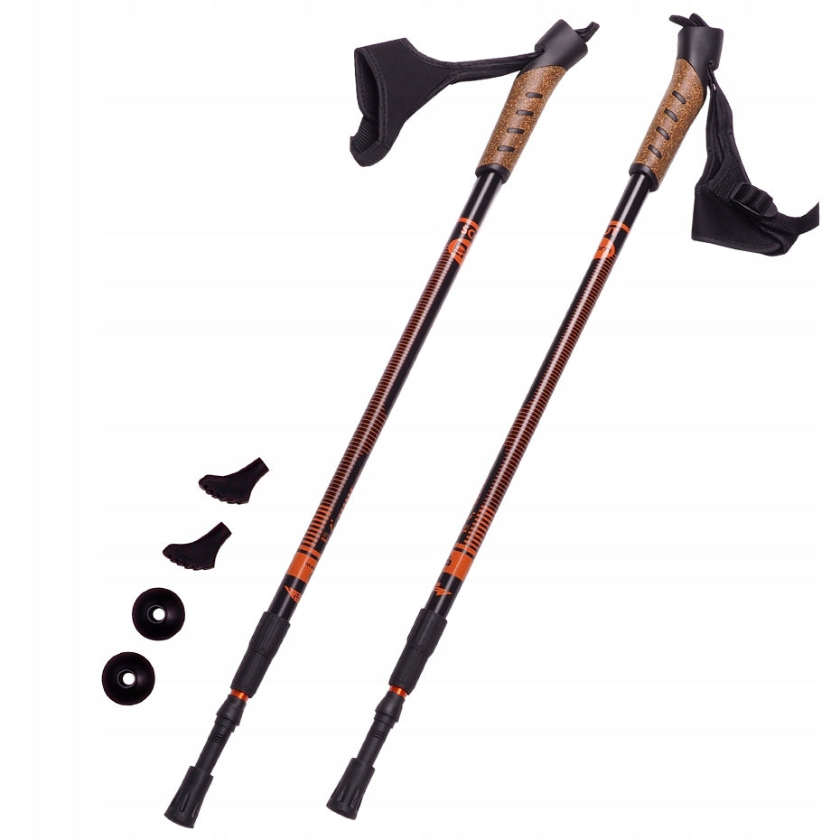 Bjorn Nordic walking trekking poles 2 poles Color red