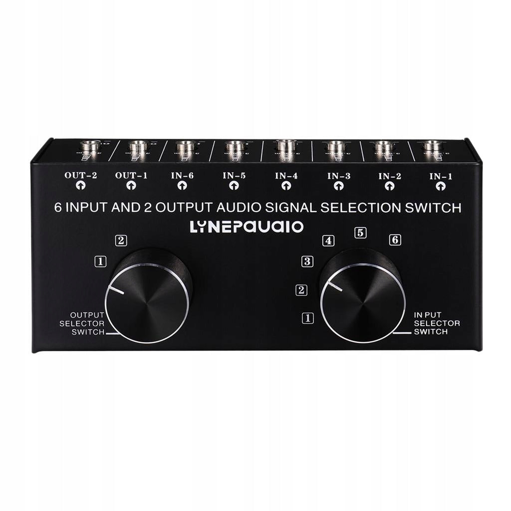 Black Durable 6 Inputs 2 Output Audio Signal Selection Switch Manufacturer code lovoskiy@163.com-77017681