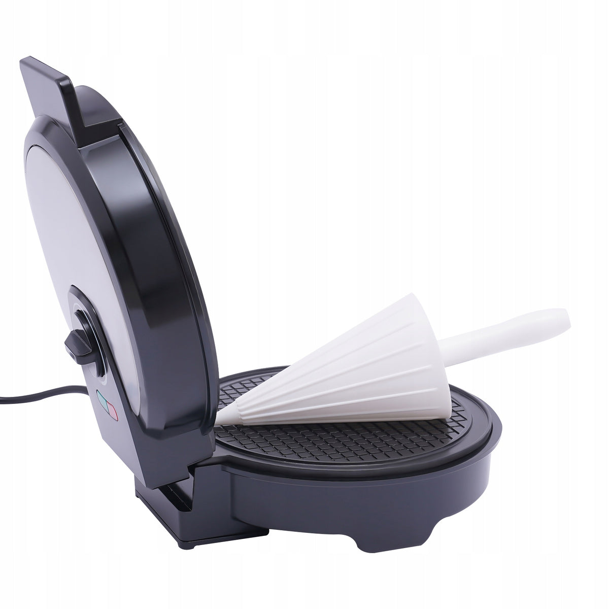 Black Egg Roll Making Machine Electric Waffle Cone Maker 1200w Packaging status original