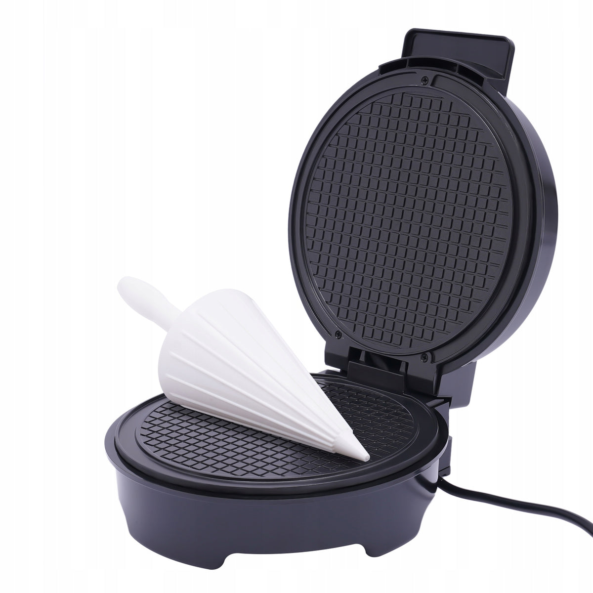 Black Egg Roll Making Machine Electric Waffle Cone Maker 1200w