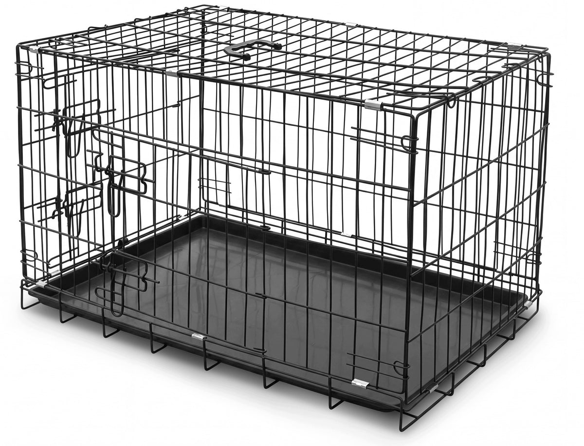 Black Kennel Steel Cage for Dog 30" 76x47x51cm with Litter Box Roz. M Packaging status original
