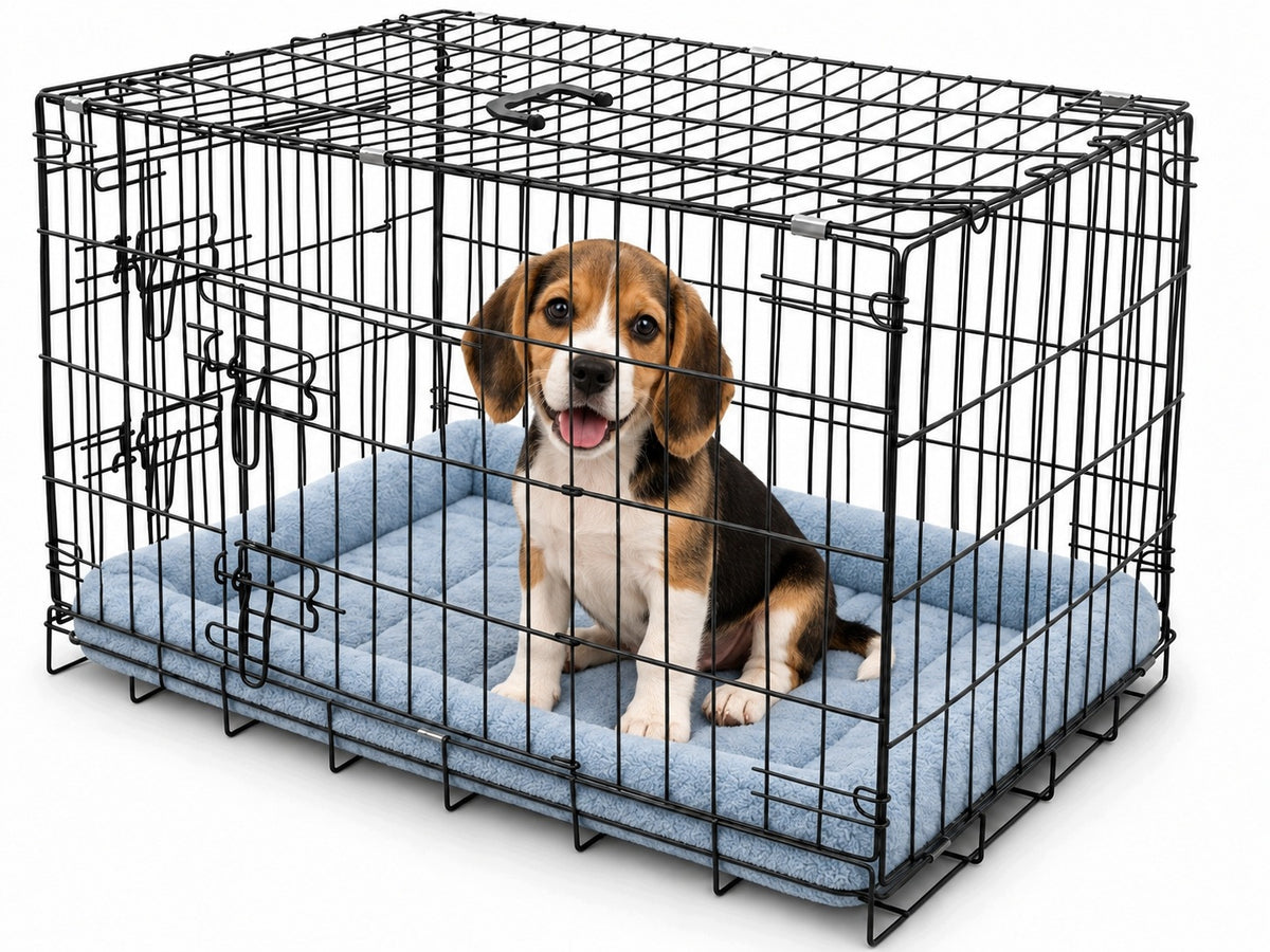 Black Kennel Steel Cage for Dog 30" 76x47x51cm with Litter Box Roz. M