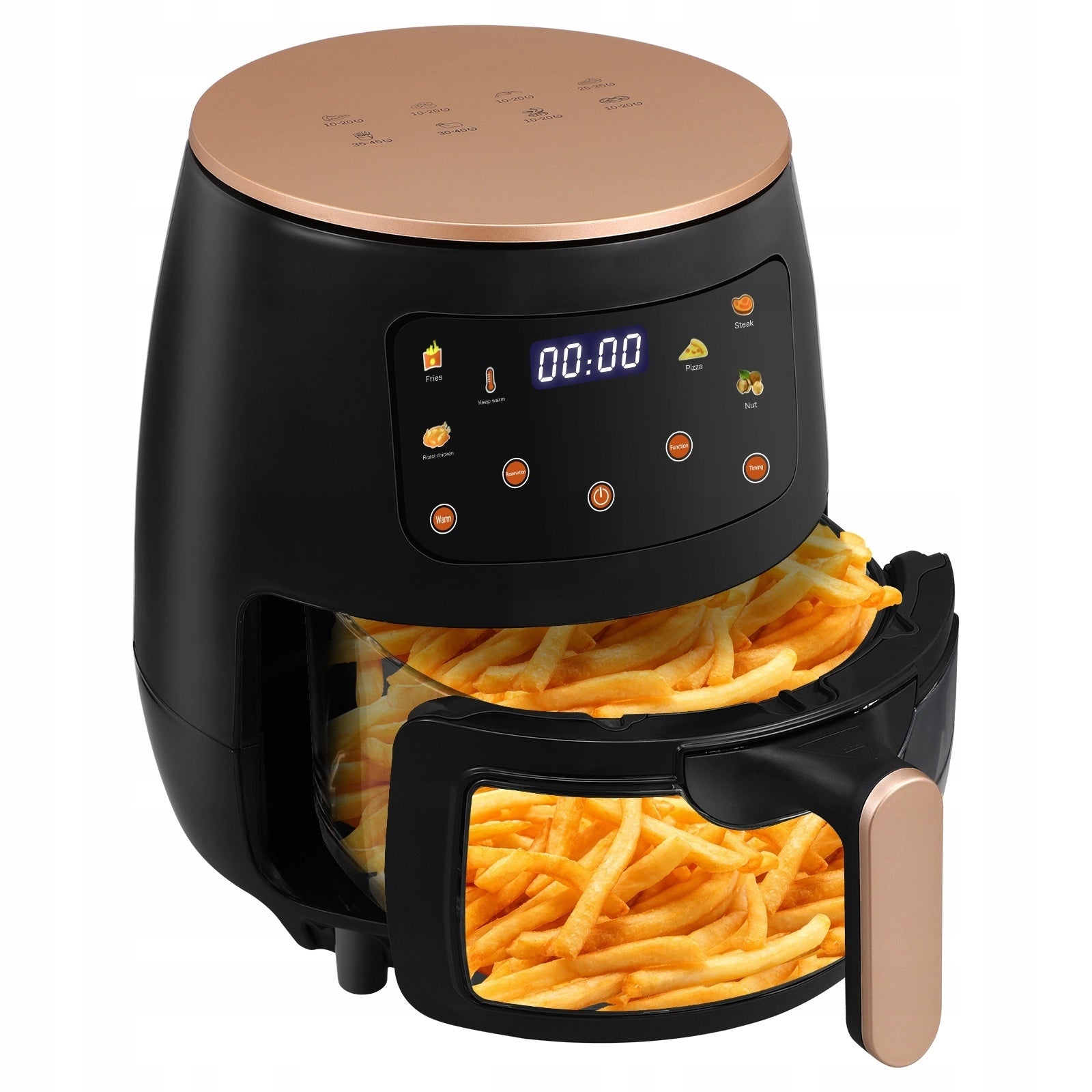 Black Large Capacity Air Fryer with Glass View for Family Use Brand no brand
