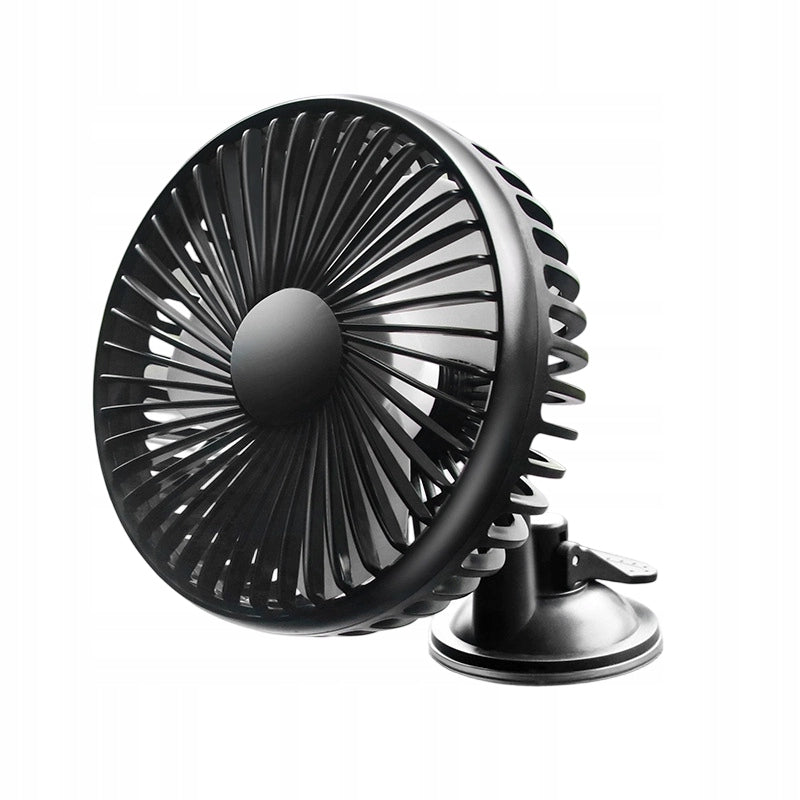Black Mini Car & Household Fan Suction Cup Mount&Safe Anti-Cut Hand Design