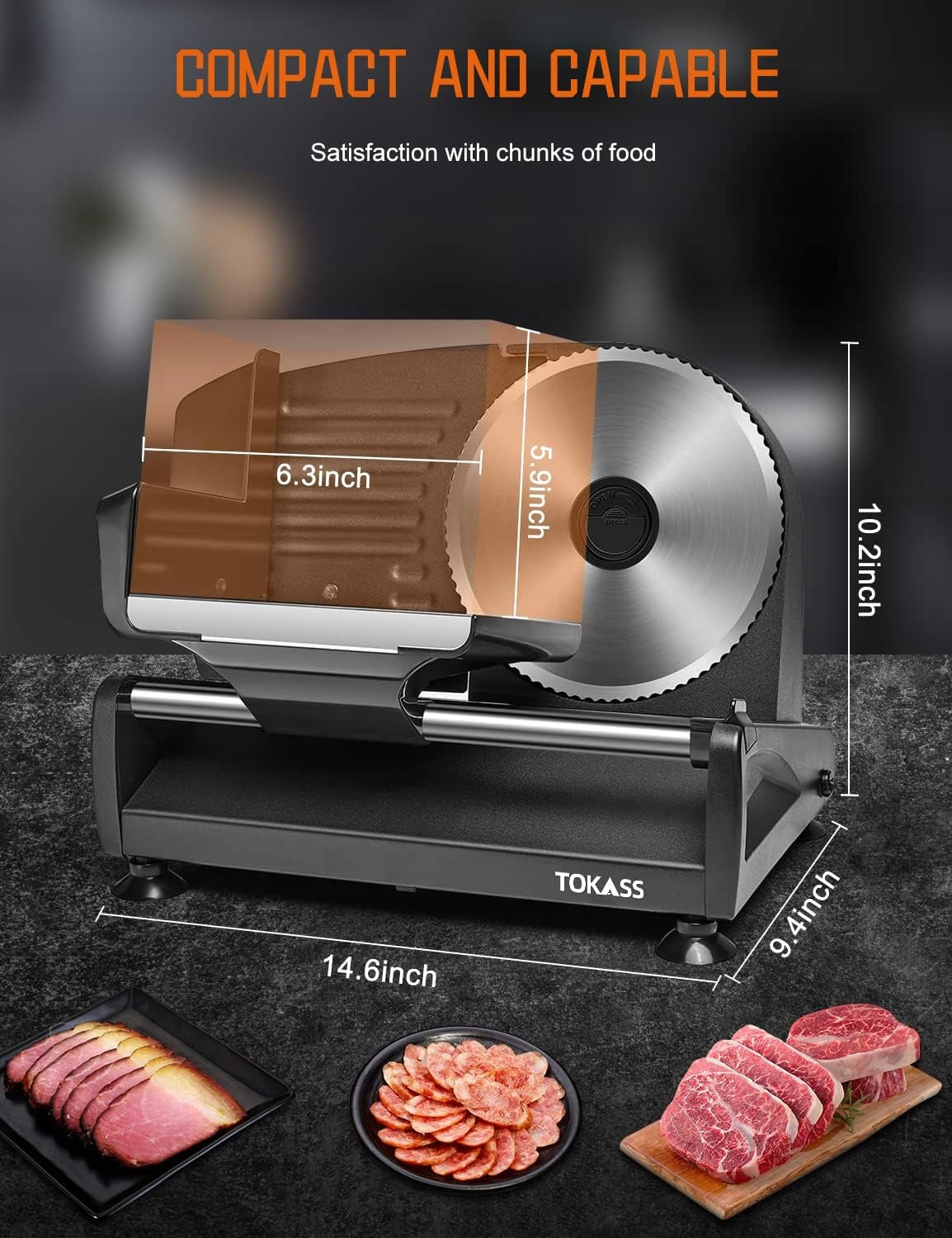 Black Slicer 200 W for Meat Bread EAN (GTIN) 5906521773025