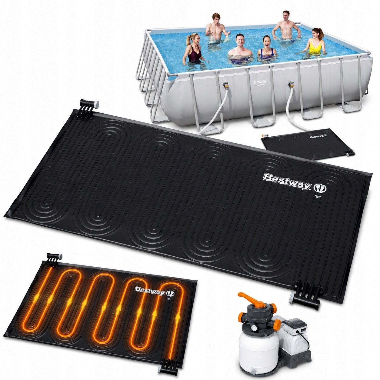 Black Solar Heating Mat for Garden Family Pool Panel Bestway