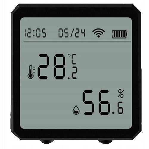 Black Temperature and Humidity Sensor WIFI Black With Tuya LCD Screen Brand Sone