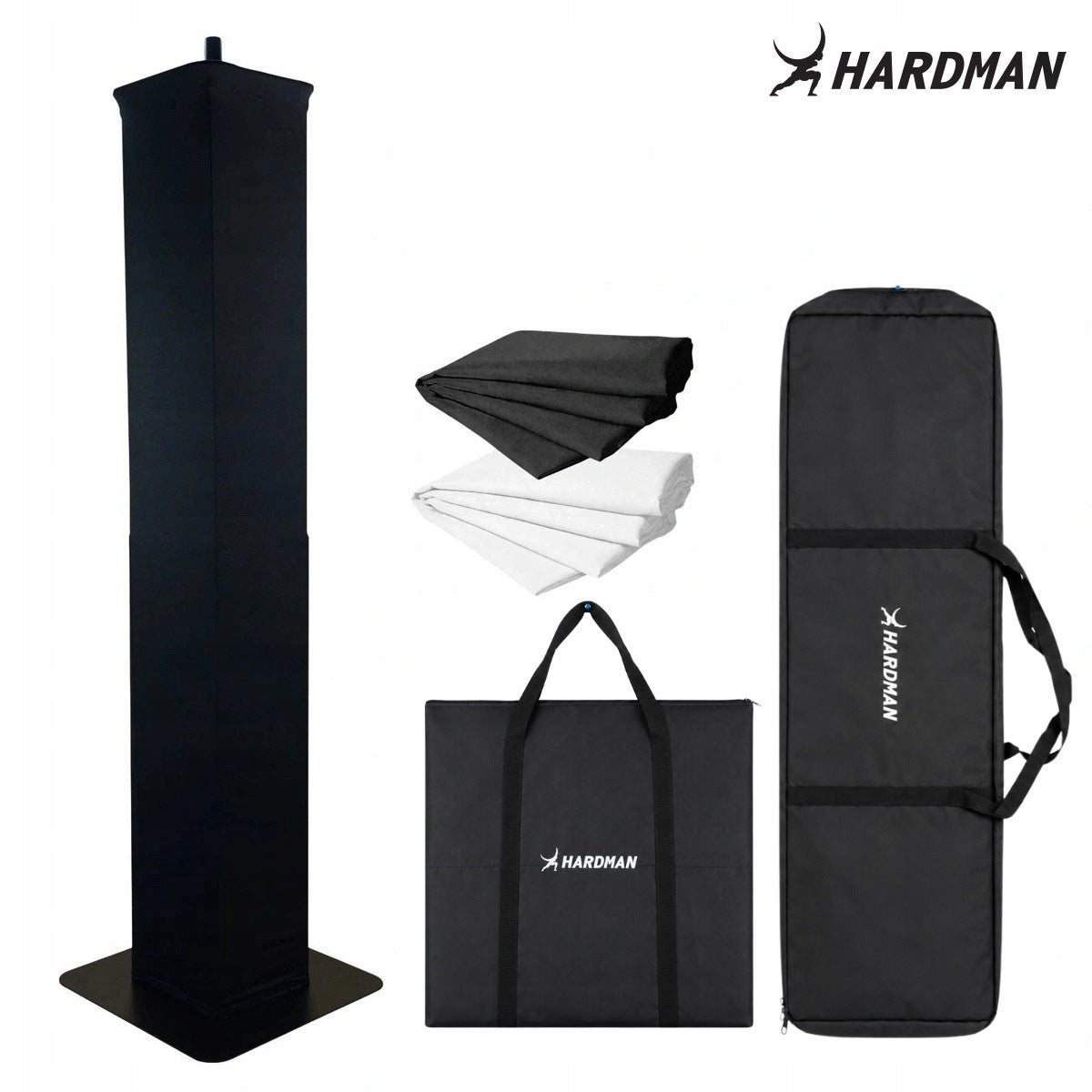 Black Totem Large 135-250cm Tower Head Stand Moving Columns