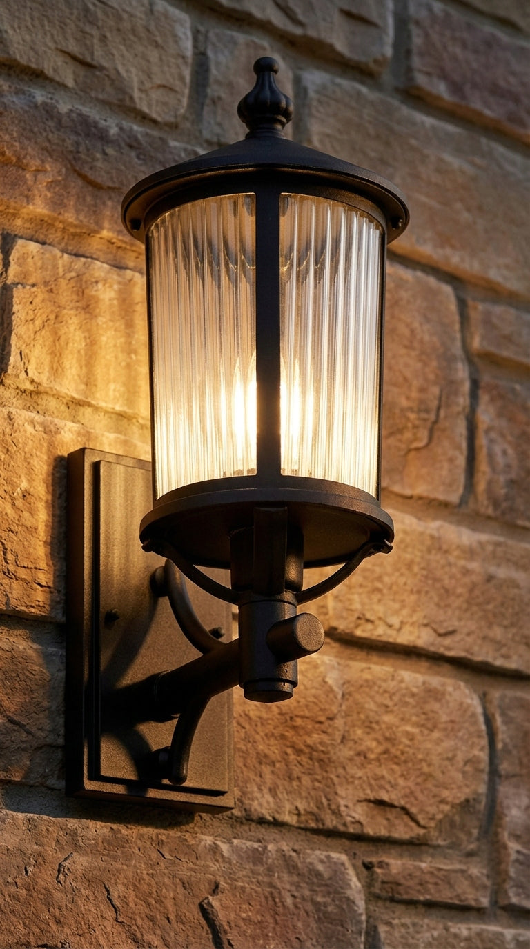 Black Wall Lamp Elegant Garden Facade Lamp 1xE27 K-8220 MIAMI Light source power 60 W