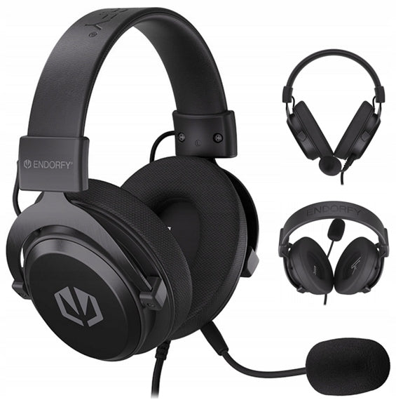 Black Wired Gaming On-Ear Headphones Endorfy Viro Infra Microphone