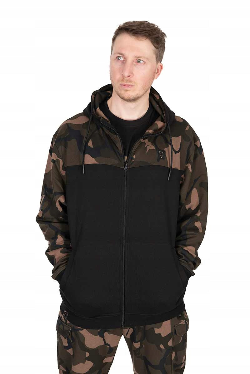 Black/camo Split Zip Hoody Size Xl Fox