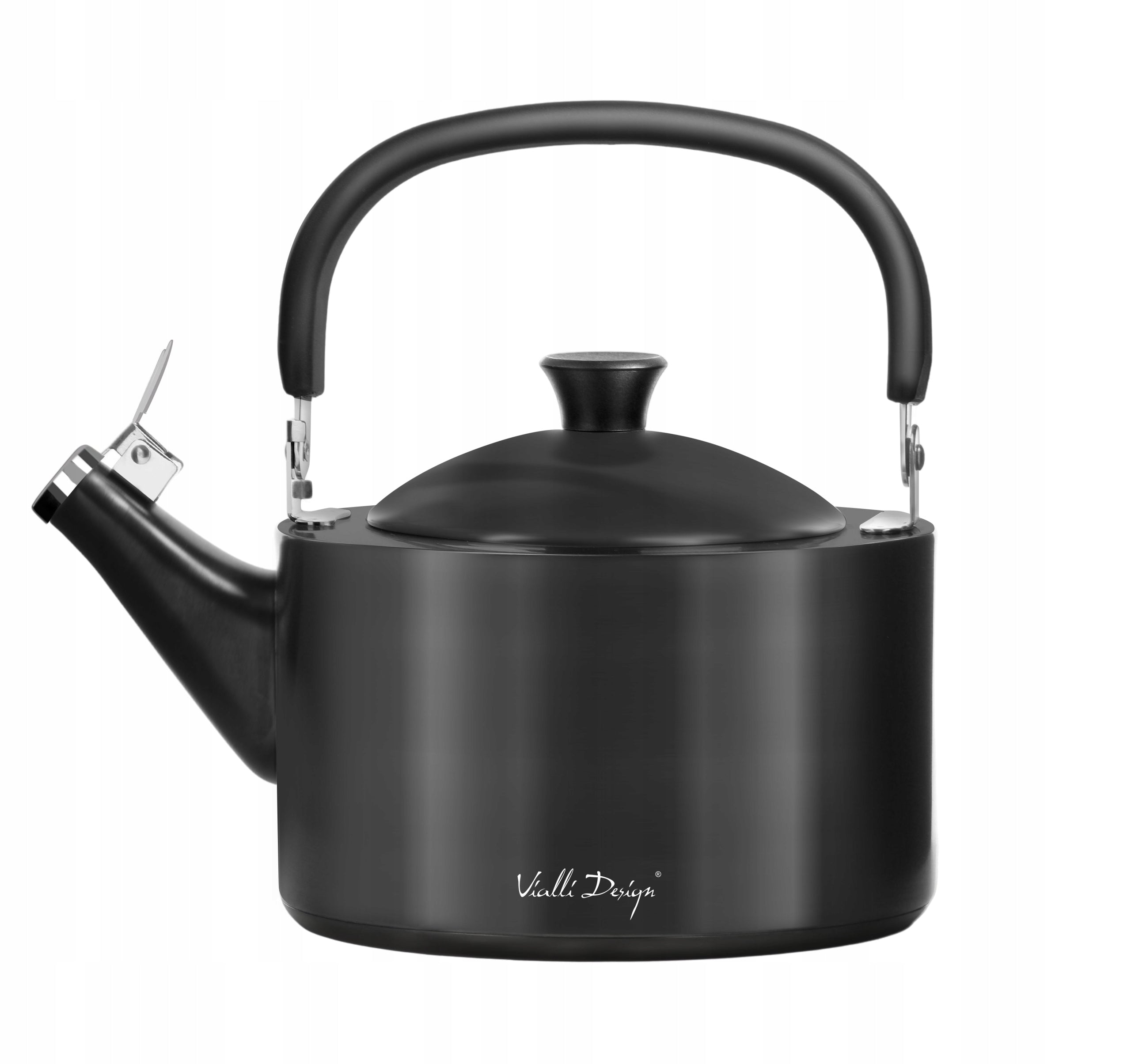 Black steel kettle with whistle INDUCTION 1.5 L vialli diamante induction