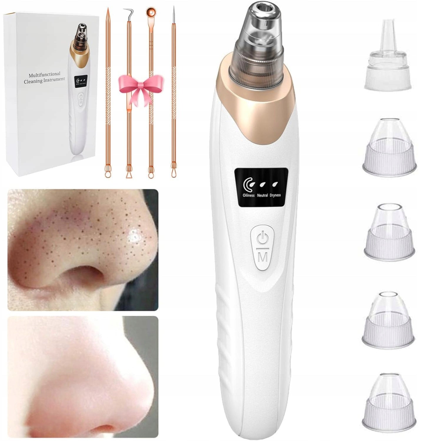 Blackhead Removal Device 5 Suction 3 Modes Blackhead Vacuum Cleaner