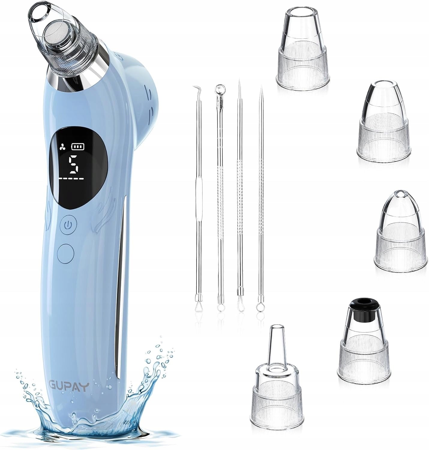 Blackhead Removal Vacuum Cleaner, For Face Pores With 5 Suction Heads Manufacturer code qc-208