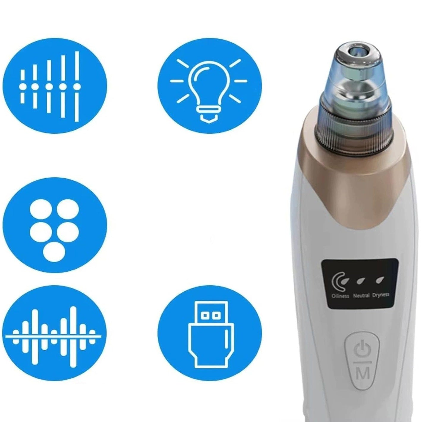 Blackhead Vacuum Cleaner Pore Cleaning 3 Modes 5 Heads For Every Skin Packaging status original