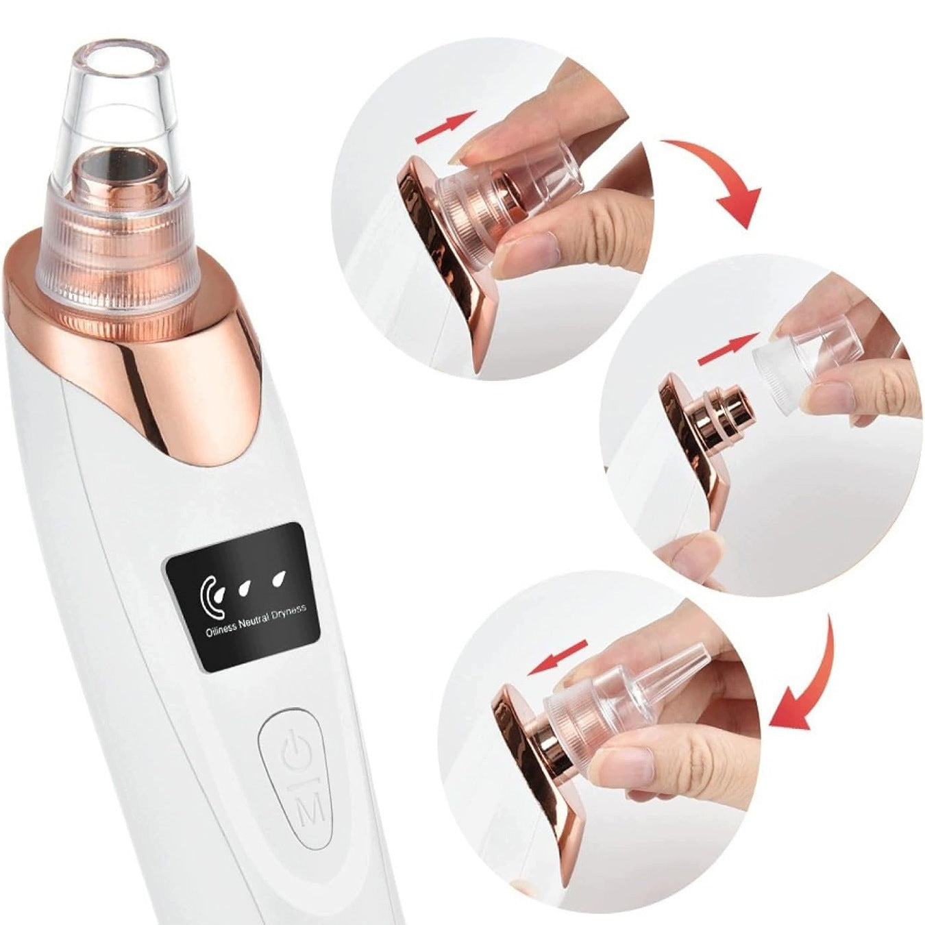 Blackhead Vacuum Cleaner Pores Face Care Nose Skin 3 Levels White Medical device no
