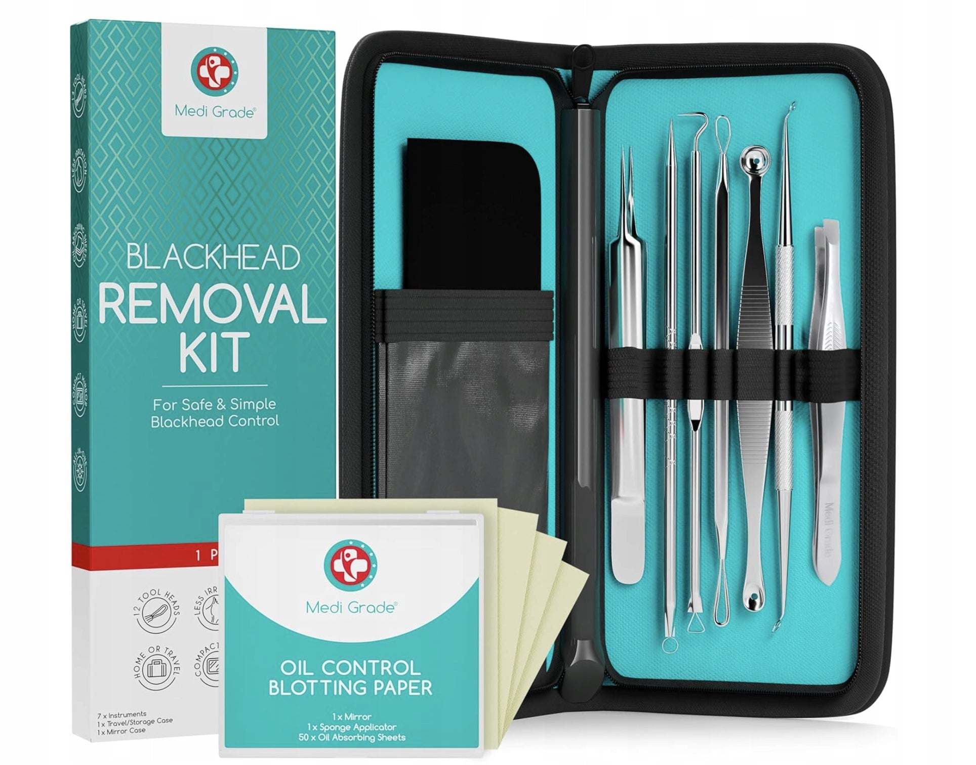 Blackhead and Pimple Removal Kit 7 Steel Tools