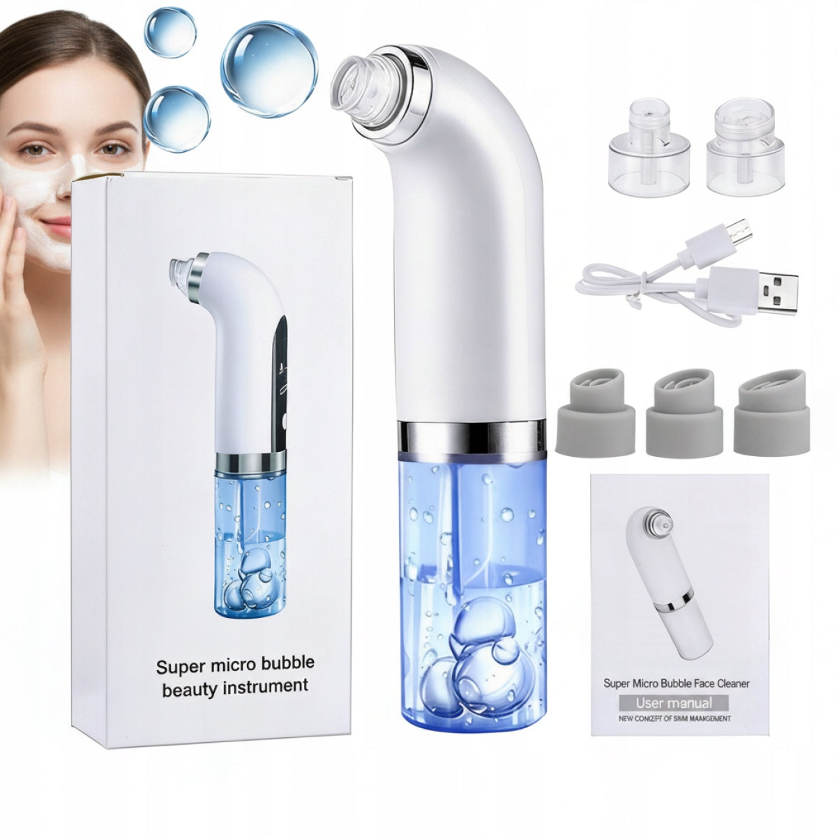 Blackhead and Pore Cleaning Vacuum Cleaner with 6 Tips