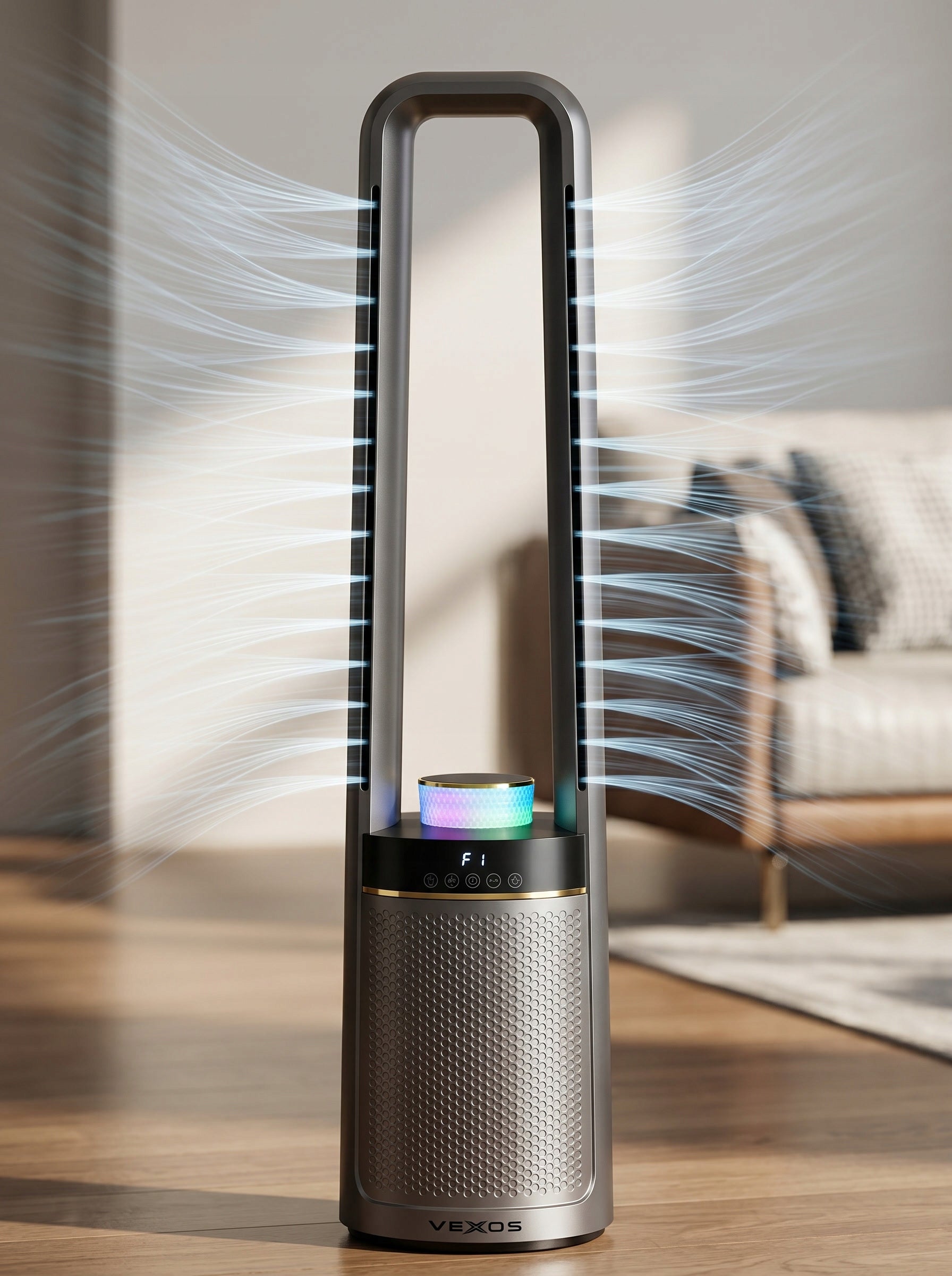 Bladeless Fan Floor Standing Fan Column Quiet+LED PILOT Brand Vexos