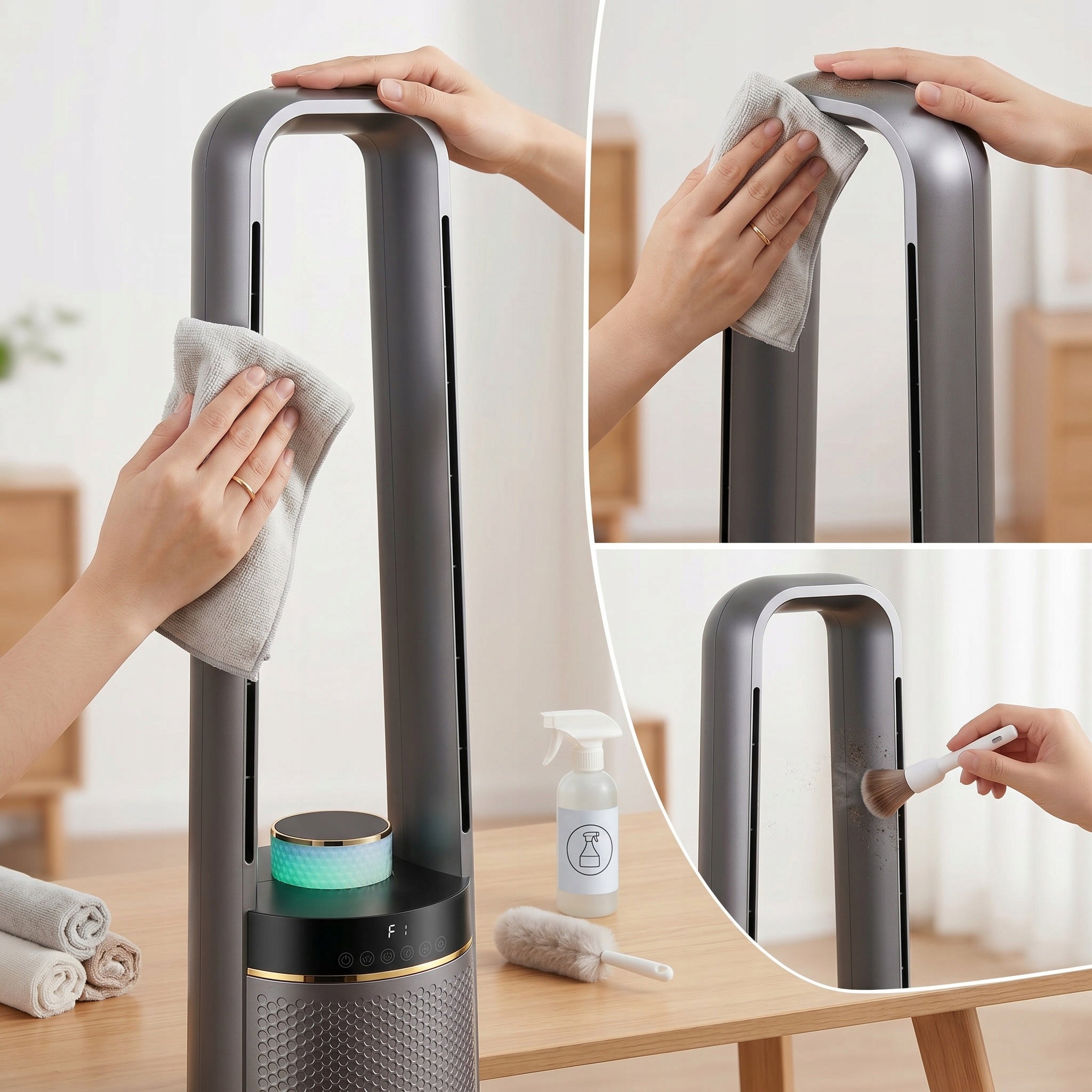 Bladeless Fan Floor Standing Fan Column Quiet+LED PILOT Model Aura One Air
