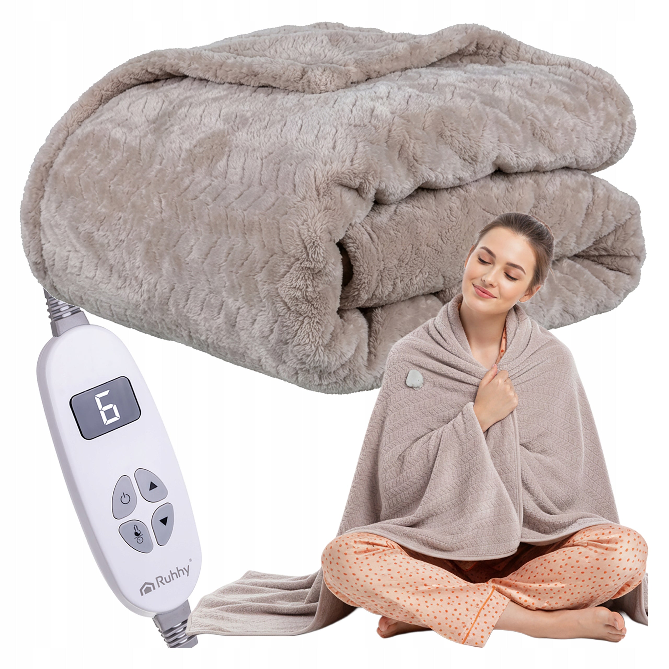 Blanket Electric Heating Mat Large Soft Timer Remote Control 10 Modes