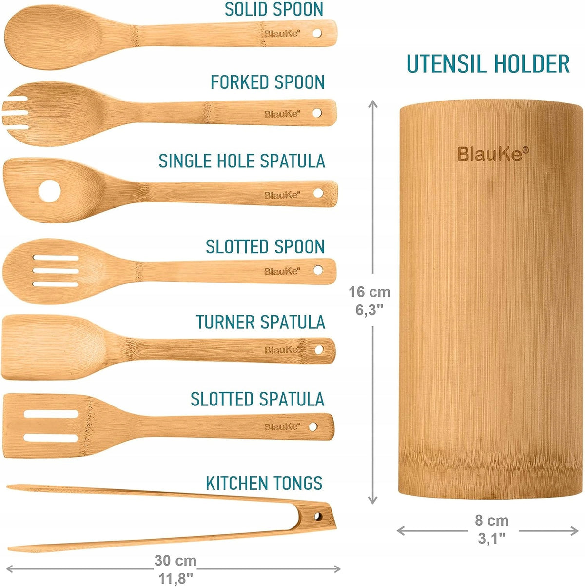 BlauKe Bamboo Tools 8pcs 30cm Kitchen Set Manufacturer code AG260101058784