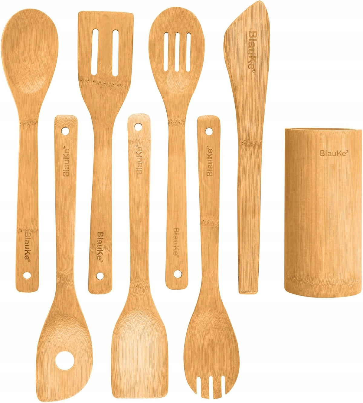 BlauKe Bamboo Tools 8pcs 30cm Kitchen Set