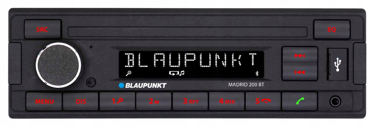 Blaupunkt Madrid 200 BT car radio 1-DIN Bluetooth retro USB AUX MP3 Packaging status original