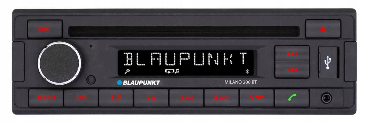 Blaupunkt Milano 200 BT Car Radio 1DIN Bluetooth CD AUX MP3 USB