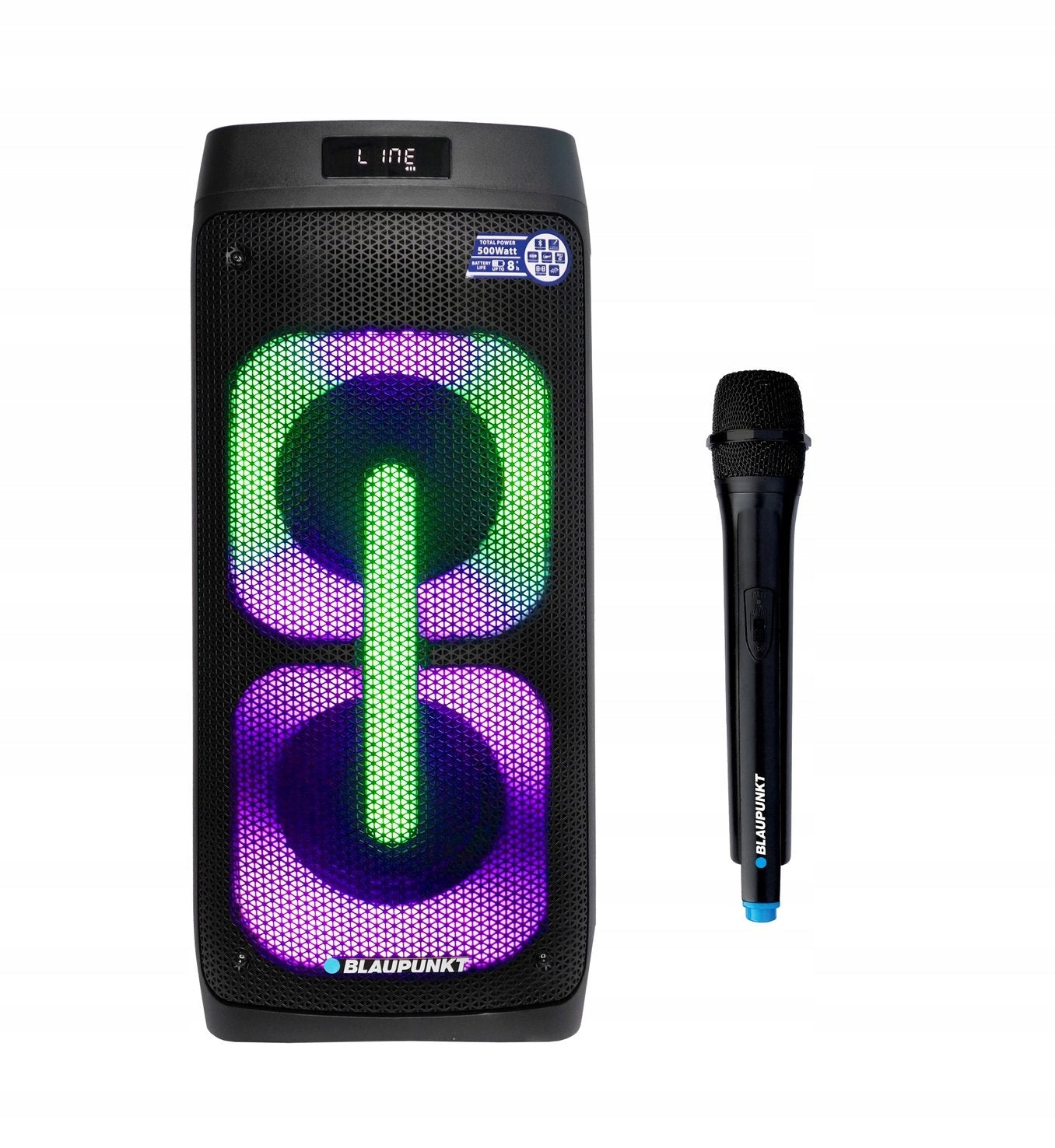 Blaupunkt PB50LED Portable Bluetooth Party Box LED Speaker with Microphone