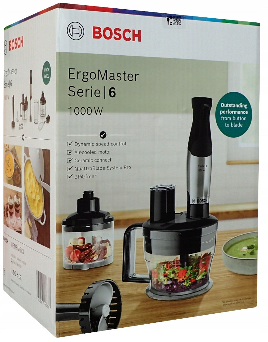 Blender Hand Mixer Bosch ErgoMaster MSM6M673 1000W + Accessory Set Packaging status original