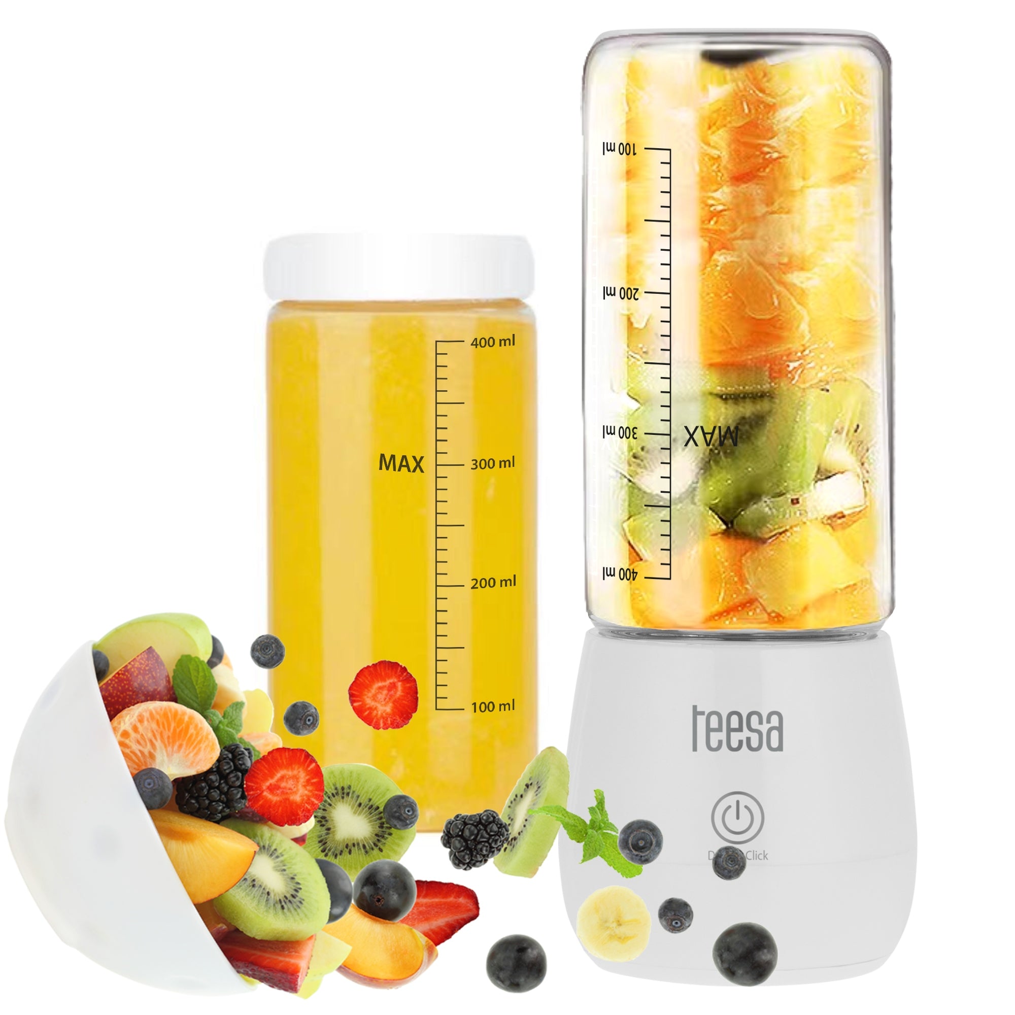 Blender Portable Wireless Travel Glass Mug 450ml 100W Teesa